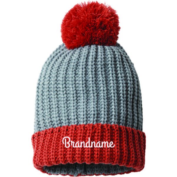 Chunky Cable with Cuff & Pom Beanie Thumbnail