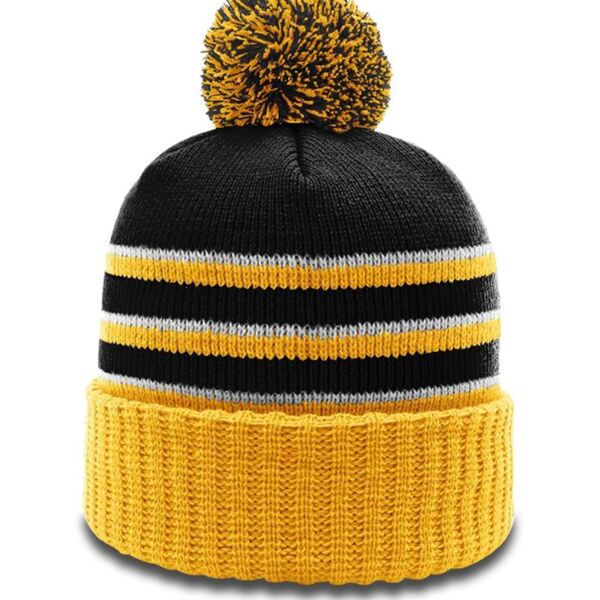 Stripe Pom Cuffed Beanie Thumbnail