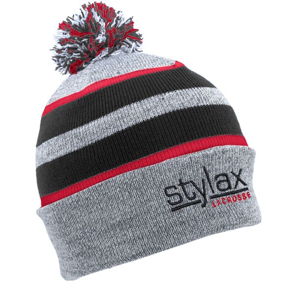 Knit Fold Over Pom-Pom Beanie Thumbnail