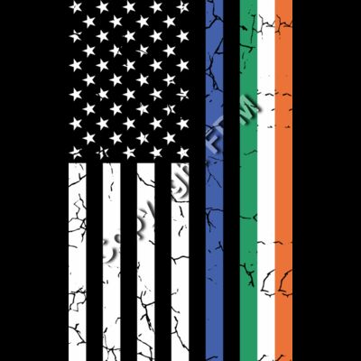 B7179 Irish American Blue Line Flag Thumbnail